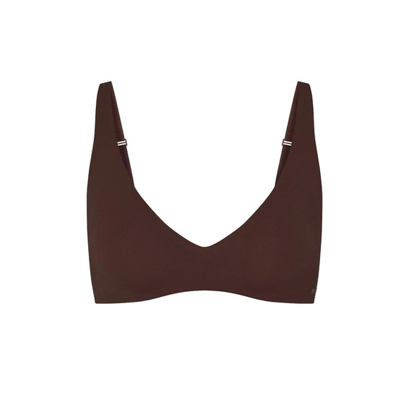 SKIMS Naked Plunge Bralette Wireless Bra in Cocoa - Picture 9 of 9